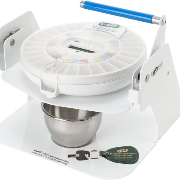 e-Pill MedTime Station Pro - Advanced Locked Automatic Pill Dispenser - Clear Lid