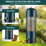Bird Feeders for Outdoors Squirrel Proof with Weight-Activated Perches, Hanging Bird Feeder for Outside, Metal Feeder for Wild Cardinal, Finch, Blue Jay, Chickadee, 3LB Seed Capacity, Green - Image 2