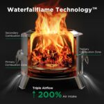 CIAYS Smokeless Firepit, 19 Inch Fire Pit for Camping with Patented Technology, Portable Fire Pit for Outside with Steel Grill Rack, Fire Poker, and Bag, Easy Setup and Storage, Wood Burning - Image 3