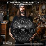 Handpan Drum, 22-Inch 10-Notes 440Hz D Minor Kurd, Handpan Instrument, Soft Bag, 2 Mallets, Stand and Dust-Free Cloth (Black) - Image 2