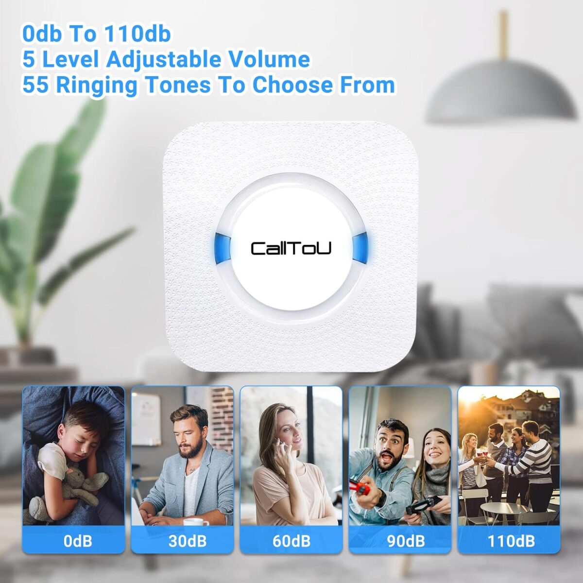 CallToU Caregiver Pager Wireless Call Button Nurse Alert System 500+ Feet for Home/Elderly/Patient/Disabled 1 Plugin Receiver 1 Waterproof Transmitter - Image 6