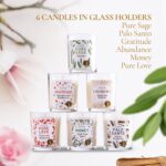 Magnificent 101 Long-Lasting Manifestation & Intention Aromatherapy Candles - Set of 6 | 21 Oz - 84-Hour Burn | 100% Soy Wax, Pure Sage | Ideal for Energy Cleansing & Manifestation - Image 3