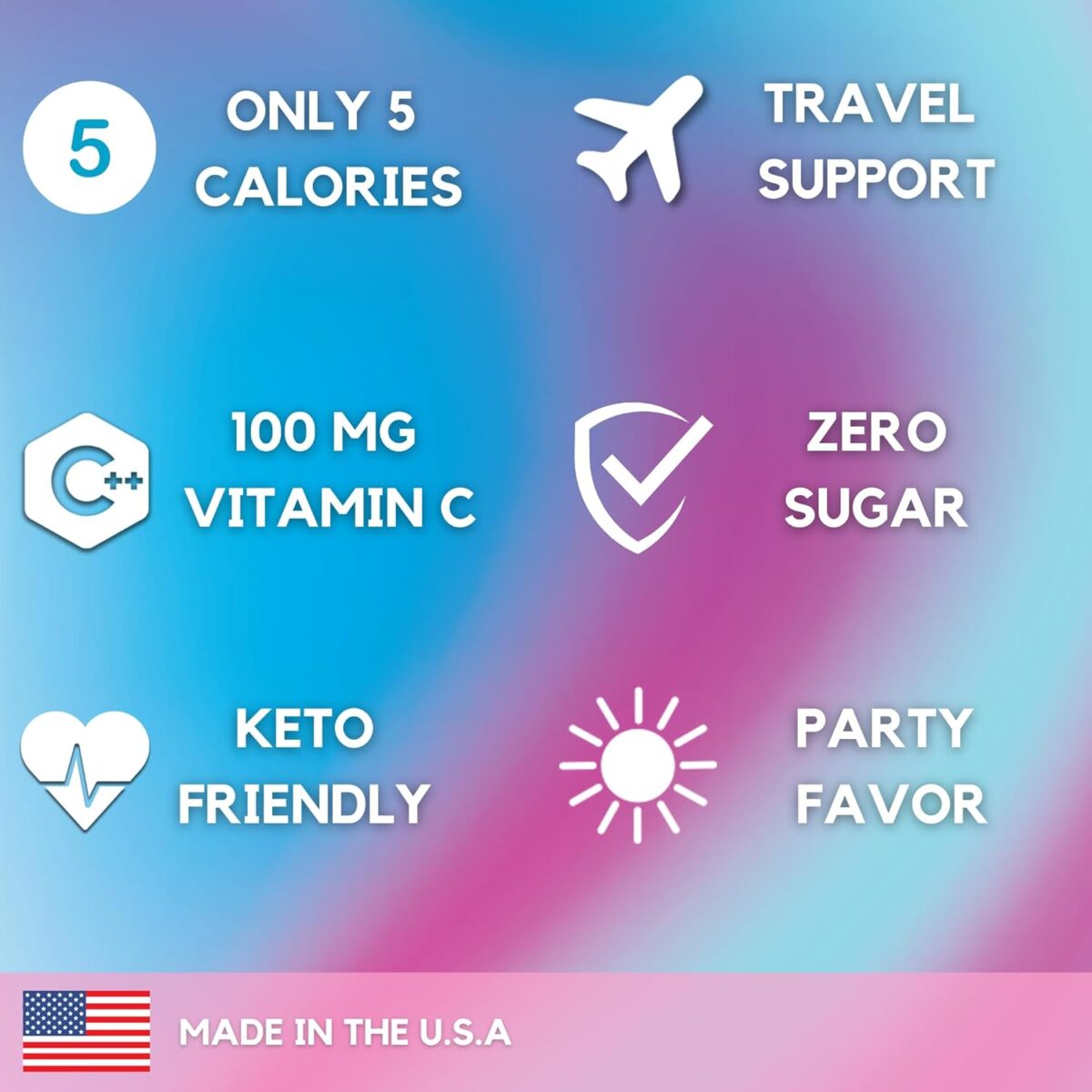 HydroMATE Electrolytes Powder No Sugar Cotton Candy - 30 Count Instant Hydration Packets with Vitamin C to Boost Energy - Sugar Free Electrolytes to Support Hydration on Keto Diet & Party Recovery - Image 3