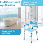 Health Line Massage Products Shower Chair with Back for Seniors, Bathtub Seat with Removable Arms for Handicap, Disabled & Elderly - Adjustable Shower Bench for Tubs (FSA or HSA Eligible) - Image 7