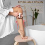 Dry Brushing Body Brush - Natural Boar Bristle Body Brush Set with Face Brush, Wooden Long Handle Scrub Body Brush for Cellulite Treatment, Lymphatic Drainage, Detachable, 3 Brush Heads - Image 6