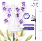 GIGALUMI Solar Angel Garden Stake Lights - 2 Pack Angel Solar Lights Outdoor Garden, Eternal Light Angel with 7 LEDs for Cemetery Grave Decorations, Memorial Gift, Christmas Yard Art, Sympathy Gifts - Image 4