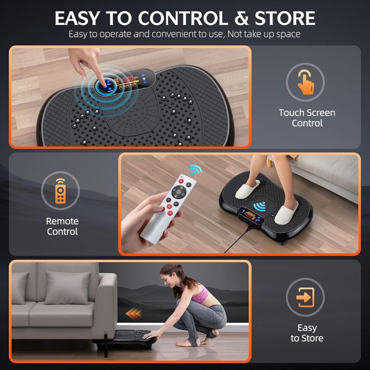 Vibration Plate Exercise Machine, PBYRD Lymphatic Drainage Machine for Weight Loss, Full Body Workout Vibrate Fitness Platform, Helps Toning Shaping Wellness Home Gyms Workout - Max User Weight 330lbs - Image 6