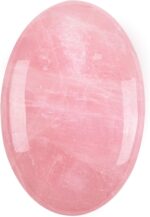 Rose Quartz Palm Stone Crystal Natural Chakra Reiki Polished Healing Love Oval Pocket Worry Stone Crystals for Anxiety Stress Relief Therapy