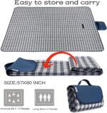 Picnic Beach Blanket, Picnic Mat 80x57in Waterproof Foldable, Family Mat, Portable Large Picnic Blankets for Travel, Hiking, Music Festival - Image 4