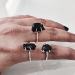 Natural Black Tourmaline Ring, Rough Tourmaline Ring, October Birthstone, Bohemian Ring, 925 Sterling Silver, Womens Ring, Christmas, Thanksgiving, Handmade, Statement Jewelry, Raw Gemstone Jewelry - Image 9