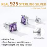 ChicSilver 925 Sterling Silver Sparkling Heart/Round/Princess Cut Birthstone Stud Earrings for Women Birthday Jewelry (with Gift Box) - Image 8