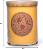 Eco Candle Co. Recycled Candle, Citrus Squeeze, 18 oz. Double Wick - Scents of Orange, Tangerine, Grapefruit, Lemon, & Lime - 100% Soy Wax, No Lead, Kraft Paper Label & Lid, Hand Poured - Image 8