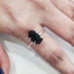 Natural Black Tourmaline Ring, Rough Tourmaline Ring, October Birthstone, Bohemian Ring, 925 Sterling Silver, Womens Ring, Christmas, Thanksgiving, Handmade, Statement Jewelry, Raw Gemstone Jewelry - Image 3