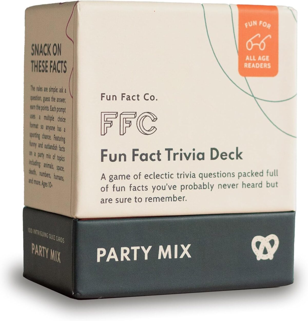 Fun Fact Trivia Game: Party Mix Edition, Family Game Night Essential, 100 Funny & Witty Trivia Question Cards, Educational Game for Kids & Adults - Image 1