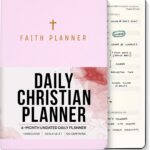 Faith Planner 6 Month Undated 2025 Christian Planner, Prayer Journal & Gratitude Journal | A5 Pink Leather Planner with Monthly, Weekly & Daily Scheduling & Bible Verses