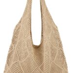 hatisan Crochet Bags for Women - Summer Beach Tote, Aesthetic Hippie Knit Bag