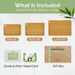 Wood Cutting Board for Kitchen - Reversible Bamboo Cutting Boards Gift Set of 3 with Juice Groove, Wooden Chopping Board for Meat, Fruit, Vegetables & Cheese (Pre Oiled, Natural) - Image 5