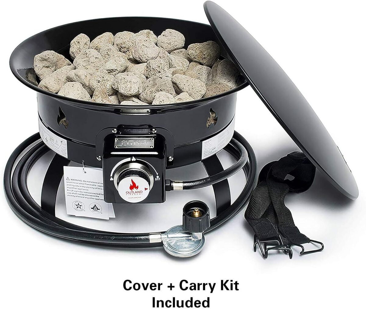 Outland Living Firebowl 893 Deluxe Outdoor Portable Propane Gas Fire Pit with Cover & Carry Kit, 19-Inch Diameter 58,000 BTU, Black - Image 8