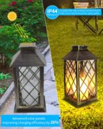 SHYMERY Solar Lantern,Outdoor Garden Hanging Lanterns,2 Pack 14 Inch Lasts 3X Longer 10 lumens Waterproof LED Flickering Flameless Candle Mission Lights for Table,Outdoor,Party Decorative - Image 5