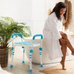 Health Line Massage Products Shower Chair Bath Seat for Seniors, Shower Stool with Removable Arms for Handicap, Disabled & Elderly - Adjustable Shower Bench for Tubs (FSA or HSA Eligible) - Image 7