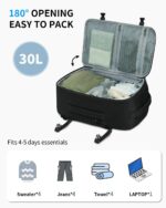 ECOHUB Travel Backpack for Men Women, Carry on Backpack with USB Charging Hole, Spirit Airlines Personal Item Bag Flight Approved, 15.6 Inch Laptop Backpack with Anti Theft Pockets, 30L, Black - Image 5