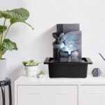 WICHEMI Indoor Fountain Tabletop Fountain Waterfall Fountains Relaxation Water Feature Feng Shui Zen Meditation Desktop Fountain with LED Light for Home and Office Indoor Spaces Decor (Style 6) - Image 2