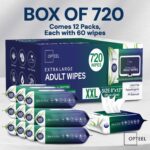 Adult Wipes For Elderly - 8"x13" 720ct (12 Packs of 60) Huge & Soft Non-Flushable Body Wipes For Adults Bathing No-Rinse - Incontinence Disposable Washcloths, Vitamin E & Aloe Infused Shower - Image 7