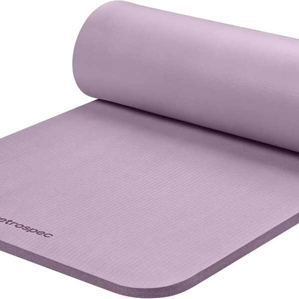 Retrospec Solana Yoga Mat 1" Thick With Nylon Carry Strap for Men & Women - Non Slip Exercise Mat for Home Yoga, Pilates, Stretching, Floor & Fitness Workouts