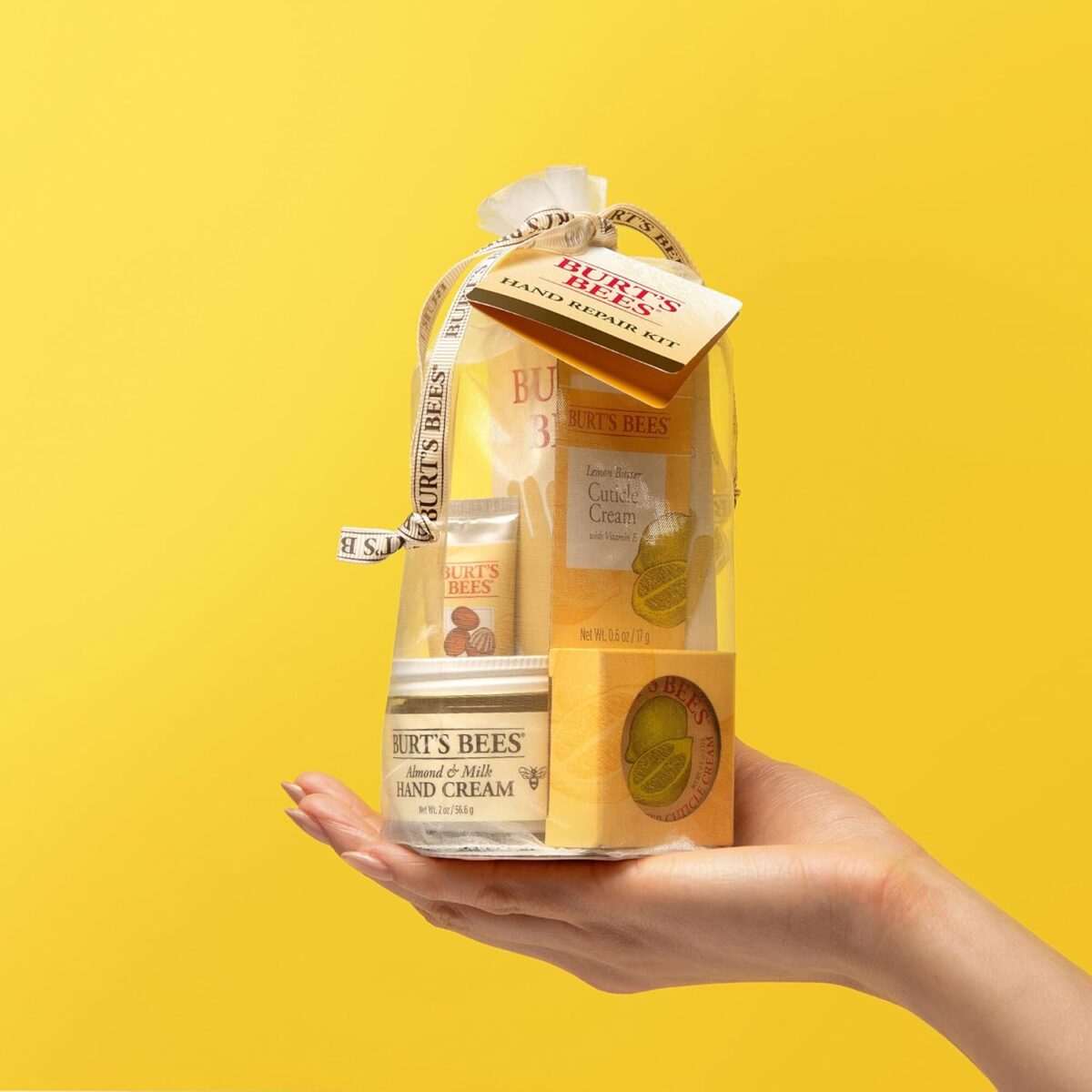 Burt's Bees Gifts Ideas - Hand Repair Set, 3 Hand Creams plus Gloves - Almond Milk, Lemon Butter Cuticle Cream, Shea Butter Repair - Image 3