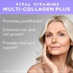 Vital Vitamins Multi Collagen Plus - with Biotin, Hyaluronic Acid, Vitamin C - Type I, II, III, V, X - for Women & Men - Hair, Skin, Nails Beauty Complex - 150 Capsules - Image 2