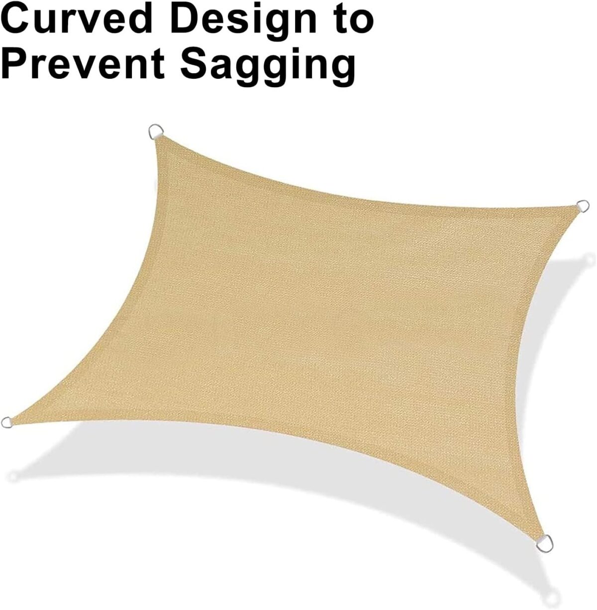 LOVE STORY 12' x 16' Rectangle Sun Shade Sail Canopy UV Block Sun Shade for Outdoor Patio Garden Backyard, Sand (We Make Custom Size) - Image 6