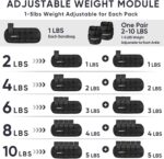 APEXUP 10lbs/Pair Adjustable Ankle Weights for Women and Men, Modularized Leg Weight Straps for Yoga, Walking, Running, Aerobics, Gym - Image 4