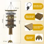 Wind Chimes for Outside, 30"Memorial Wind Chimes with 24 Copper Tubes and 16 Copper Bell for Garden,Patio,Window Wind Chime Hanging Decoration,Bronze Memorial Sympathy Wind Chimes Gifts for Mom - Image 2