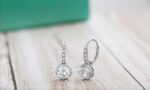 925 Sterling Silver Cubic Zirconia Halo Leverback Dangle Bridal Earrings for Women - Image 5