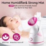 Amconsure Facial Steamer - Nano Ionic Face Steamer Warm Mist Steamer for Home Sauna SPA, Humidifier for Face Steamer for Deep Cleaning Unclogs Pores Sinuses - Bonus 5 Piece Stainless Steel Skin Kit - Image 5