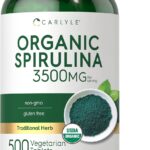 Carlyle Organic Spirulina Tablets 3500mg | 500 Count | Non-GMO & Gluten Free Supplement