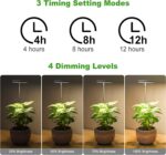 LORDEM Grow Light, Full Spectrum LED Plant Light for Indoor Plants, Height Adjustable Growing Lamp with Auto On/Off Timer 4/8/12H, 4 Dimmable Brightness, Ideal for Small Plants, 2 Packs - Image 4