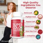 Health Plus Super Colon Cleanse 15 Day Supply of Gentle Gut Cleanse Detox, Psyllium Husk, Probiotics for Constipation Relief & Digestive Support, 60 Capsules - Image 5
