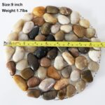 Garden Stepping Stones Outdoor,Pebble Stepping Stones for Garden Walkway,Decoration Polished River Rock for Yard, Pathway,Landscaping, 9 inch Round Decorative Stone Sheet Set 6pcs - Image 3