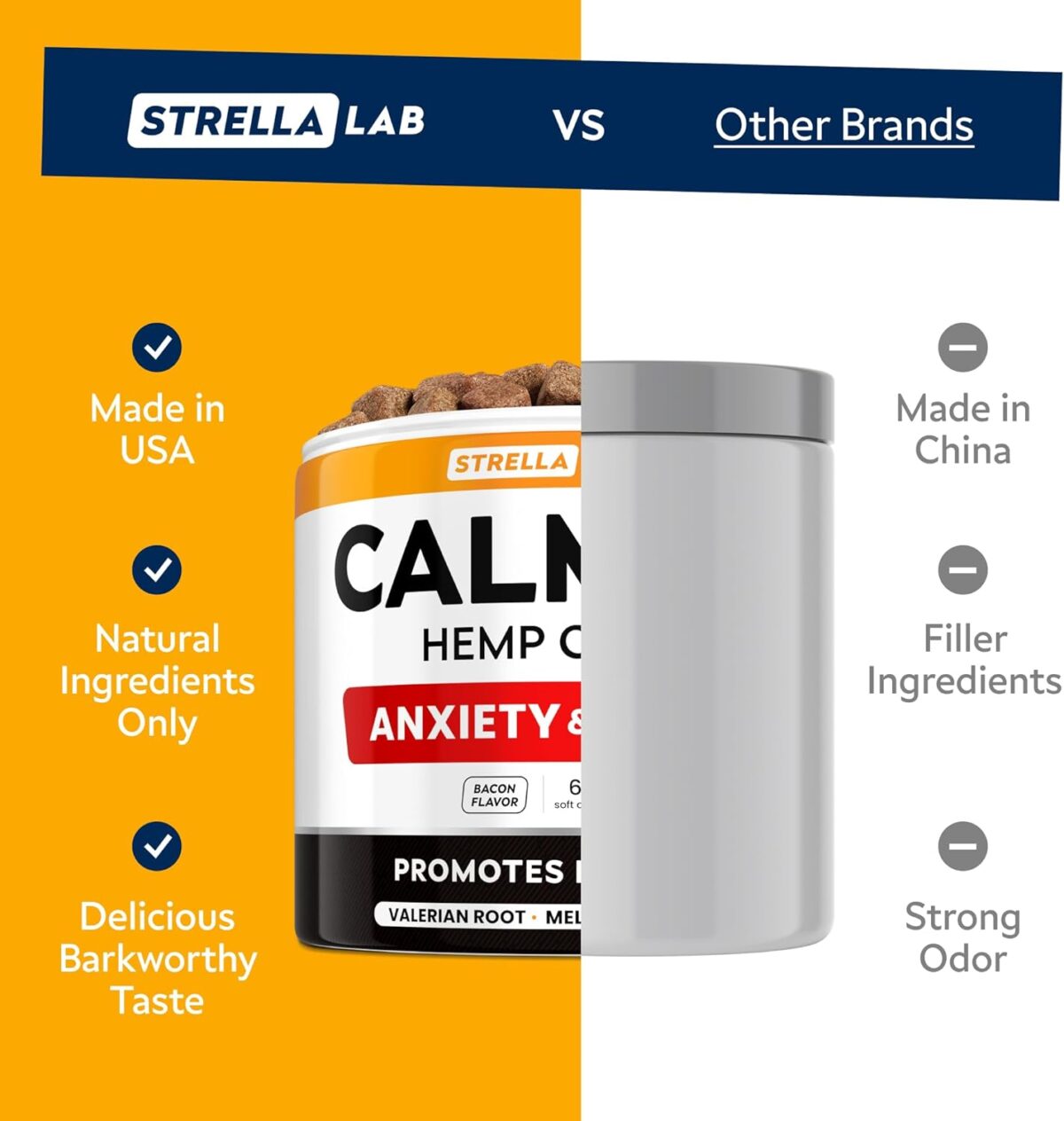 Hemp Calming Chews for Dogs - Dog Calming Treats - Anxiety Relief Treats - Dog Calming Chews - Stress - Sleep Calming Aid - Health & Wellness Supplements for Dog Separation Barking - 60 Treats - Image 4
