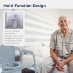 Drive Medical 11117N-1 Bariatric Commode Chair for Toilet with Arms, Gray - Image 3