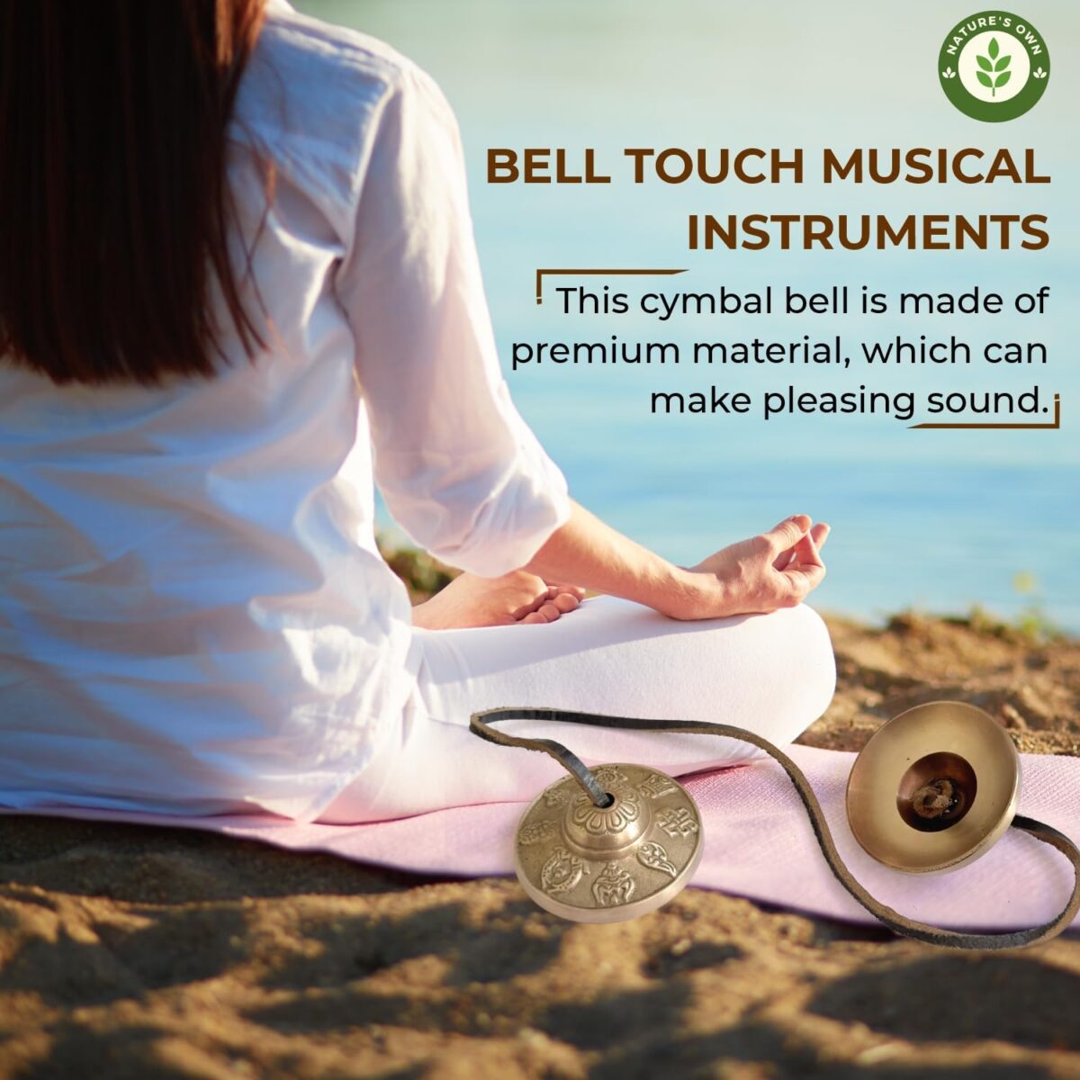 Tibetan Tingsha Bells Cymbals Meditation Chime Bells, 6.3 cm Percussion Instrument, with Cloth Bag, Embossed 8 Lucky Symbols, Ideal for Yoga, Mindfulness, Spiritual Healing, and Sound Therapy - Image 8