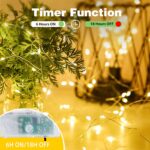 4-Pack Fairy Lights Battery Operated with Timer, Waterproof 16FT 50 LED String Lights Indoor Outdoor, Cuttable Starry Fairy Lights for Christmas Home Bedroom Wedding DIY Centerpiece Decor (Warm White) - Image 3