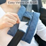 Chemo Port Pillows for Patients Seatbelt, Chemo Port Protector Pacemaker Seat Belt Cushion, Chemotherapy Must Haves Chemo Gifts Men Women Cancer, Minky Dot Denim Blue - Image 4