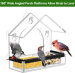Clear Window Bird Feeder with 5 Extra Strong Suction Cups, DY-SKTY Sturdy and Durable Acrylic Bird Feeders for Viewing Wild Bird Outside, as a Bird Watching Gift, Outdoor Bird Feeder, and Garden Decor - Image 5