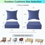 Outdoor Cushions for Patio Furniture,Outdoor Seat Cushion Set 24 x 24 x 5.75 Inch,Waterproof & Fade Resistant Outdoor Chair Cushions,Deep Patio Chair Cushion with Removable Cover,Navy Blue - Image 6