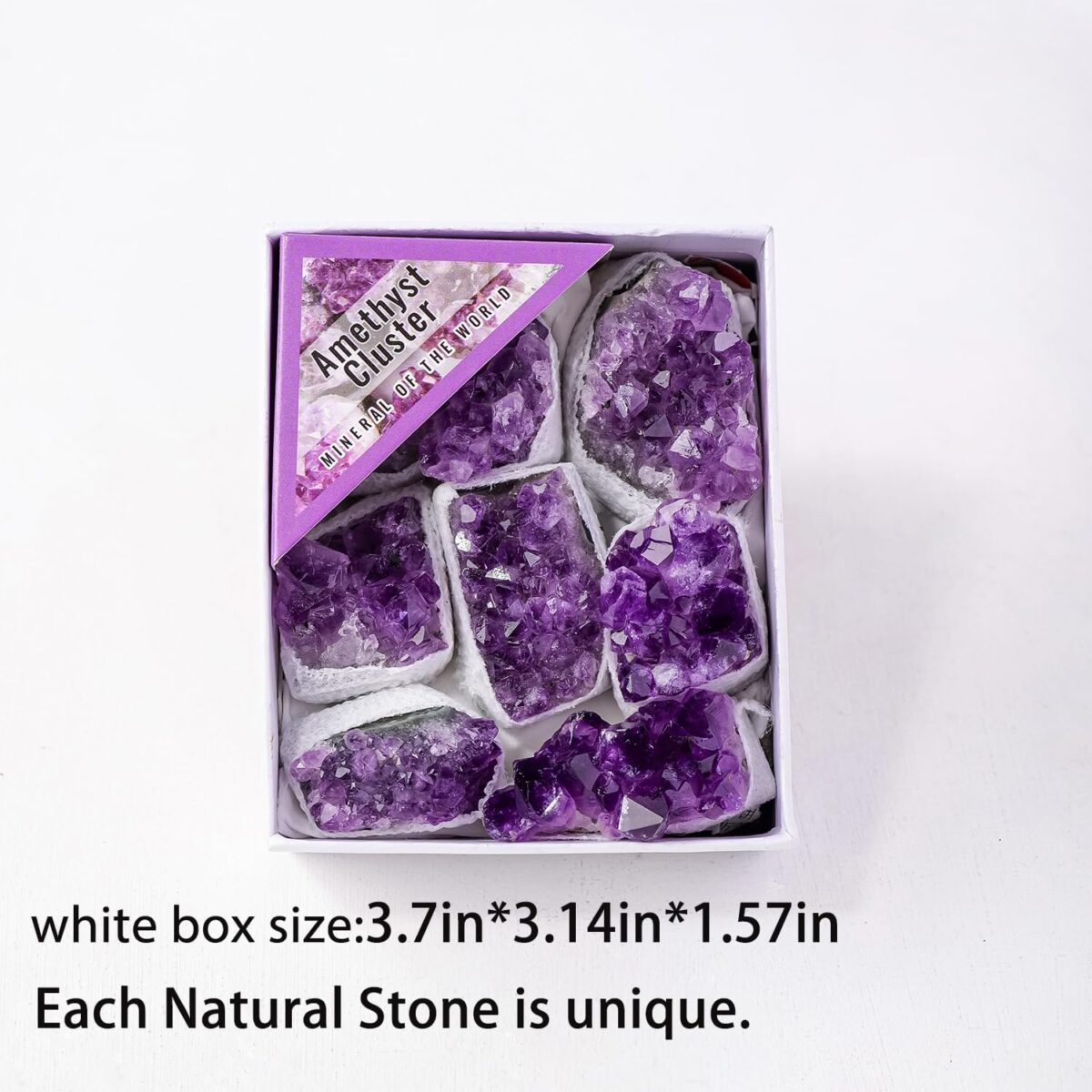 Premium Amethyst Set Natural Amethyst Cluster Set Grade A Healing Crystal Geode Spiritual Rocks Witchcraft Specimen 1.2-2' - Image 2