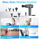 JQX Massage Gun Deep Tissue, Handheld Electric Body Muscle Massage Gun, High Percussion Vibration Back Neck Massager for Athletes with 30 Speed Levels & 9 Heads, Gifts for Men and Women (Grey) - Image 7