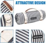 G GOOD GAIN Waterproof Picnic Blanket Portable with Carry Strap for Beach Mat or Family Outdoor Camping Party (Navy Blue) - Image 4