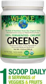 Whole Earth & Sea from Natural Factors, Organic Fermented Greens, Vegan Whole Food Supplement, Unflavored, 13.8 Oz - Image 3